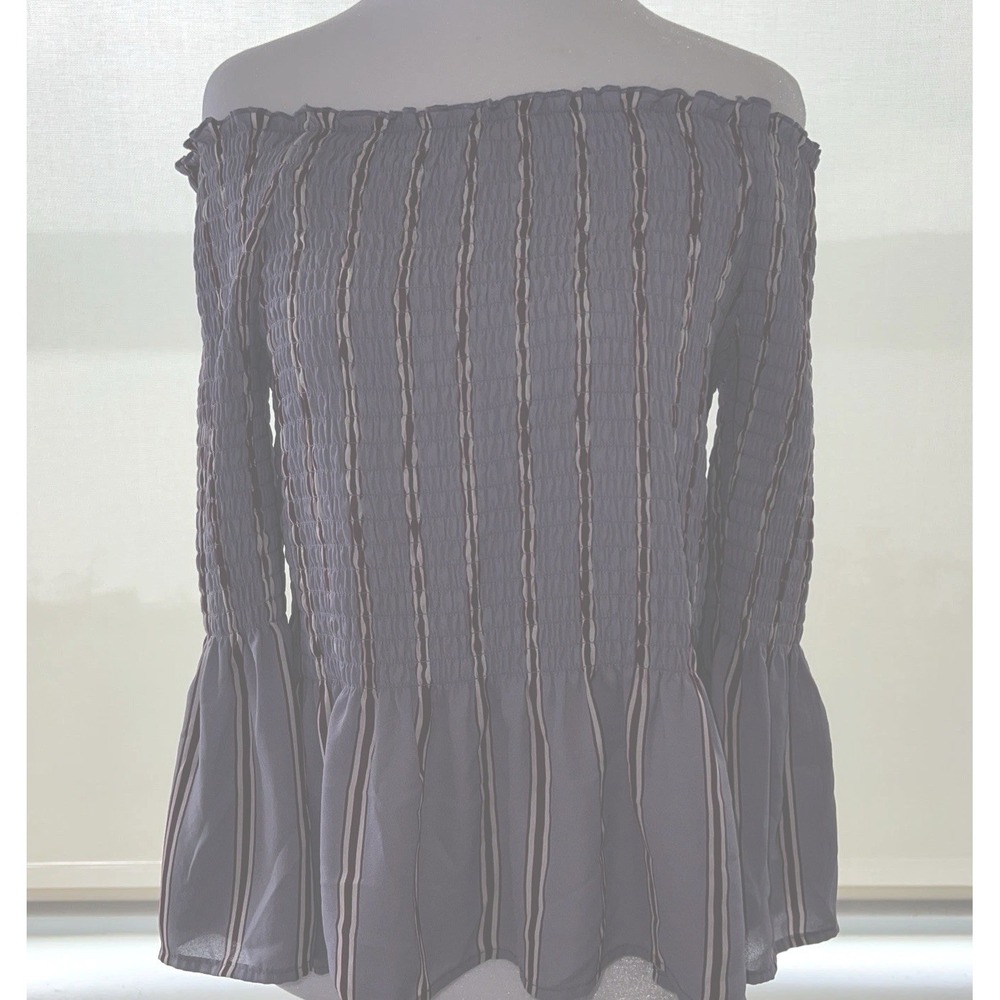 Candies Top‎ Sz L Purple Boho Romantic Flowy Ruffle Smocked Cottage Core Y2K